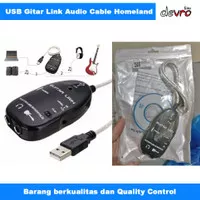 USB Guitar Link Cable - Kabel Link Gitar USB - Hitam/Putih