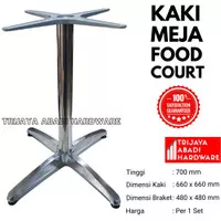 Kaki Meja Food Court Palang 4 Stainless Steel
