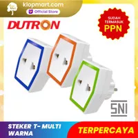 Steker T-Multi Warna / Colokan listrik T 3 lubang DUTRON DV-STM-02