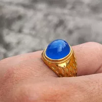 Cincin natural batu anggur spirtus baturaja biru langit