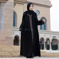 Abaya Gamis Syari Khadijah Jetblack Alsyahra Exclusive
