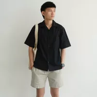 TheMondaySunday - FIN Linen Shirt BLACK | Kemeja Oversized | Kemeja