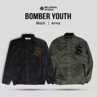 Bomber Jacket Youth Green Army Taslan Bordir Original Jaket Outdoor