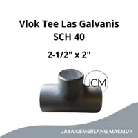 Vlok Tee Las Galvanis 2-1/2" x 2" SCH 40 / Reducer Tee Galvanis S40
