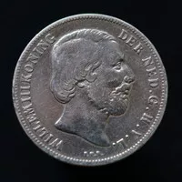 Uang Kuno Koin Perak Belanda 1 Gulden Willem III Tahun 1863 -165