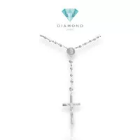 Rosario necklace white gold 18k emas putih-Diamond Jewelry