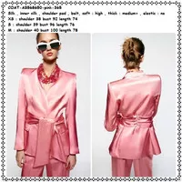 AB568650 Jas Blazer Kerja Formal Pink Wanita Korea Import Silk Sutra