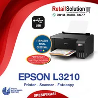 Printer AIO PSC Scan fotocopy A4 USB - Epson L3210 Infus Tanki Warna