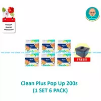 Clean Plus Facial Tissue Pop Up 200s / Tisu Wajah (1 SET 6 PACK)