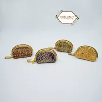 Souvenir Pernikahan dompet koin batik Songket model kerang kepal