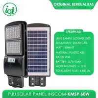 LAMPU JALAN PJU LED 60 WATT SOLAR STREET LIGHT 60W TENAGA PANEL SURYA