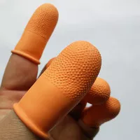 Finger Coat 100pcs Finger Cots Kondom Jari Karet Orange