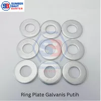 M20 Ring Plat Galvanis Putih WP Washer Plate 20mm
