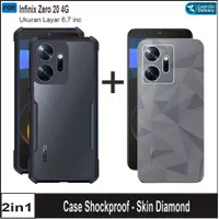 2in1 Infinix Zero 20 4G Hard Case Shockproof Free Skin Carbon