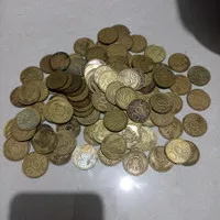 uang koin 500 rupiah kuningan melati kecil coin lama tahun campur