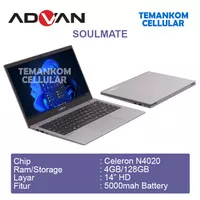 Laptop ADVAN SOULMATE Murah 4/128 Notebook N4020 4GB RAM 128GB RESMI