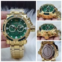 Jam Tangan Pria Invicta Cronograp Super Premium Graden AAA Hijau Gold