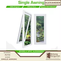 Jendela rumah UPVC Single Awning / Jendela Jungkit 60x150 Alexander