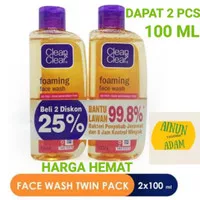 clean & clear foaming face wash Twin pack 100 ml -100 ml / isi 2 PROMO