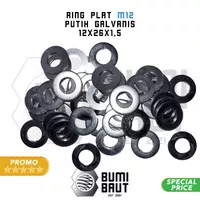 Ring Plat M12 Galvanis Putih (Washer Plate)