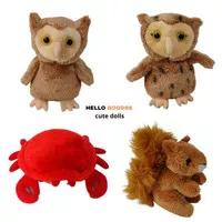 Boneka Binatang Kepiting Crab Owl Burung Hantu Tupai Cute - Ukuran XS