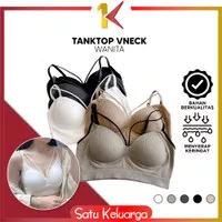 SK-P297 Tank Top Bra Wanita V-Neck Ada Cup Bra / Tank Top Crop Sexy