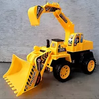 Mainan Truk Buldoser Excavator 2in1 - Mobil Beko Buldozer Traktor Anak