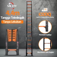 Tangga Lipat Aluminium Teleskopik 4.4M Single Telescopic Ladder Oranye