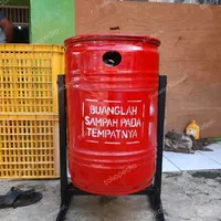 tong sampah besi 60 liter+tiang gantung/drum sampah/pembakaran sampah