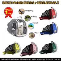 Tas Astronot Kucing Anjing Ransel Transparan Jaring Belakang Lipat