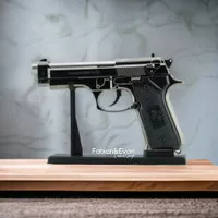 Korek Api Unik Model Pistol Beretta M9 Hitam Stand