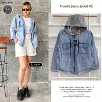 NEW HOODIE JEANS JACKET#2 ATASAN WANITA CARDIGAN ROMPI TERBARU CASUAL