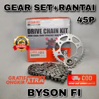 GEAR SET+RANTAI YAMAHA 45P BUAT MOTOR BYSON FI ASLI ORIGINAL YAMAHA