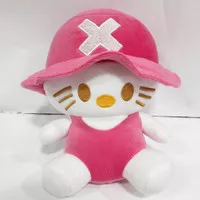 Boneka Hello Kitty topi pink lucu tinggi 30 cm