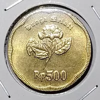 Gress. Uang koin kuno 500 Rupiah Melati Tahun 1992 Luster Original