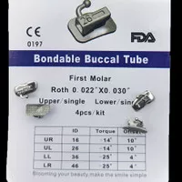 buccal tube/bucal tube pengunci behel gigi 4set 022roth