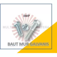 BMP M14X50 BAUT MUR PUTIH GALVANIS M14 X 50 HEX BOLT NUT