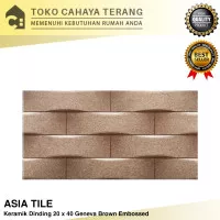 Keramik Asia Tile 20 x 40 Geneva Brown Embossed Dinding Timbul Matt