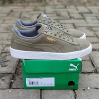 Sepatu pria kulit suede grade original 1:1 hijau army sneakers casual