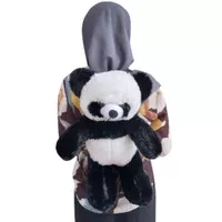 Tas Ransel Anak Boneka Panda Windia Fashion Bahan Bulu Lembut