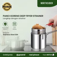Panci goreng deep fryer pot strainer stainless rebus mie 1200ml B-304