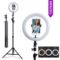 paket ring light led 26cm + tripod 2 meter / lampu selfie rias 3 mode