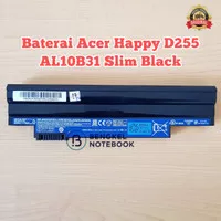 Baterai Acer Happy Black Slim AO522 AO722 D257 D255 AL10A31 AL10B31 