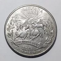 Koleksi Uang Koin Amerika Quarter Dollar Tahun 2006 P Nevada