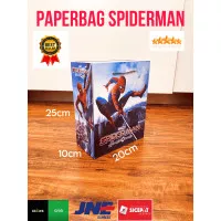 Paperbag Ultah Anak Spiderman Buku 20x10x25 Tas Snack Ultah Goodie Bag