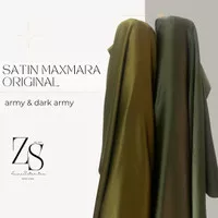 Bahan Kain Satin Silk Maxmara Lux Original Warna Hijau Dark Army