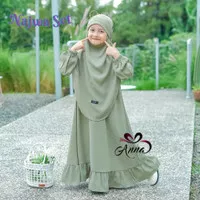 Baju Muslim Anak Perempuan Gamis Syari Khimar Najwa Set Hijab Kekinian