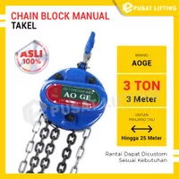MINOWI Takel Chain Block 3 Ton 7 10 12 15 Meter Kerekan Katrol Manual