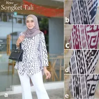 Blouse Batik Wanita Atasan Batik Lengan Panjang Resleting Motif Mangga
