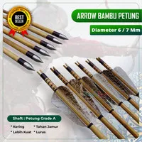 Anak Panah Arrow Bambu Petung 6mm 7mm Grade A